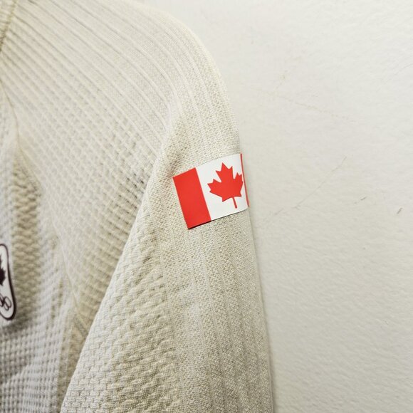 Lululemon Team Canada Engineered Warmth Half Zip Size 10 Ivory Merino Wool - Picture 4 of 5